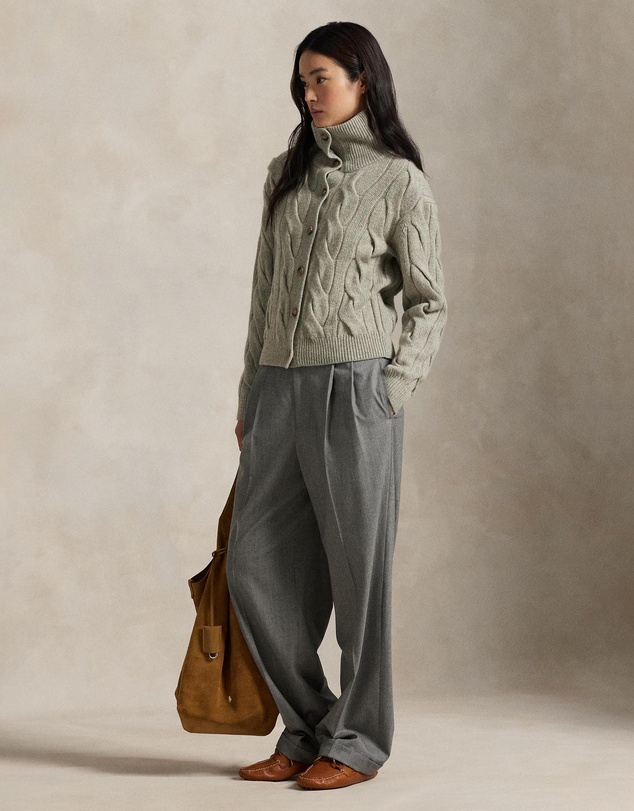 Polo Ralph Lauren - Cable Wool-Cashmere Funnelneck Cardigan - ICONIC EXCLUSIVE