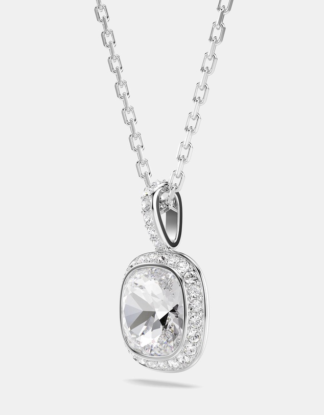 Swarovski - Una Angelic Pendant, Cushion Cut, White, Rhodium Plated