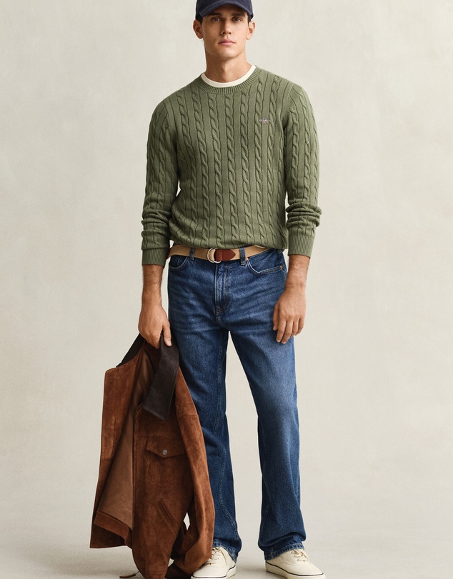Gant - Cotton Cable Crew Neck