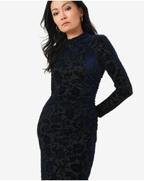 Forcast - Sapphire Velvet Burnout Dress