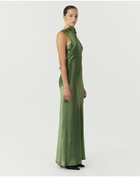 Third Form - Satin Bias Cowl Back Maxi Dress