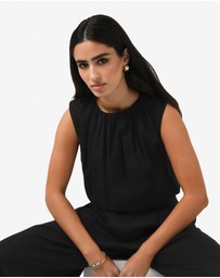 Forcast - Kenya Rouched Linen Top