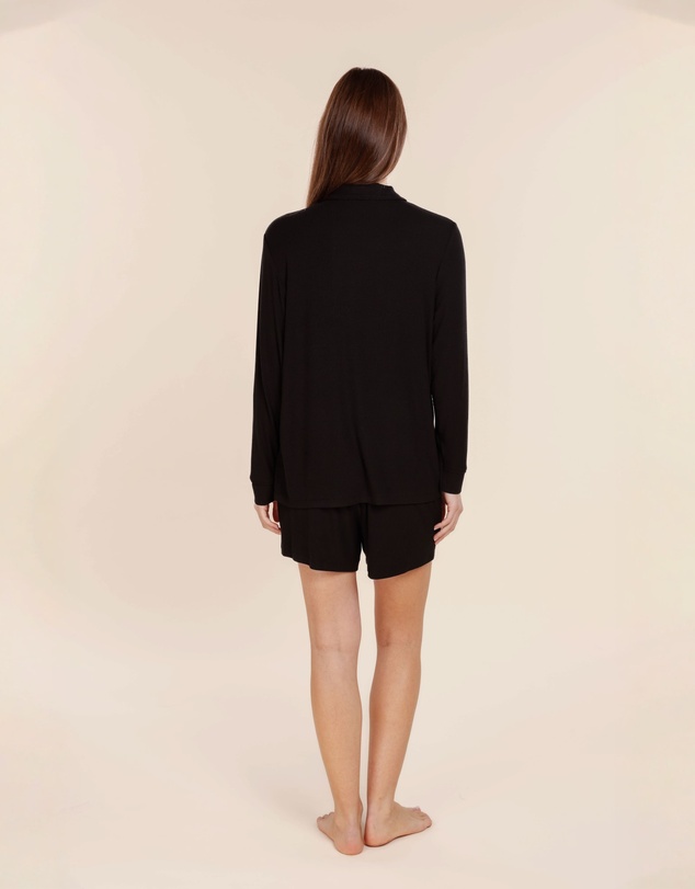 Gingerlilly - London Ribbed Long Sleeve Button Up Top