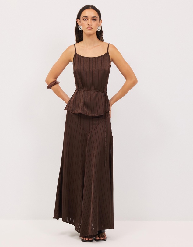 Calli - Sayer Satin Panelled Midi Skirt