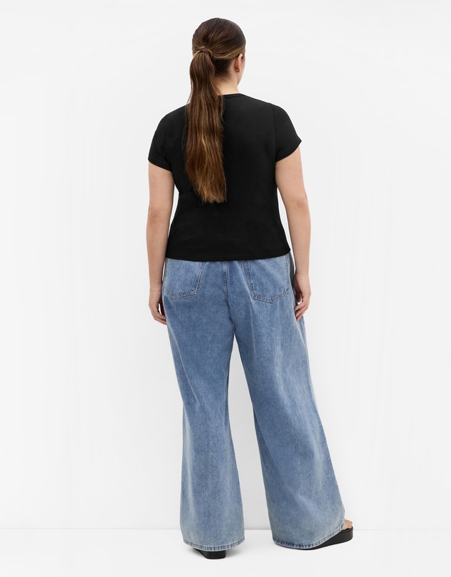 City Chic - Plus Size Cherry Tee - black