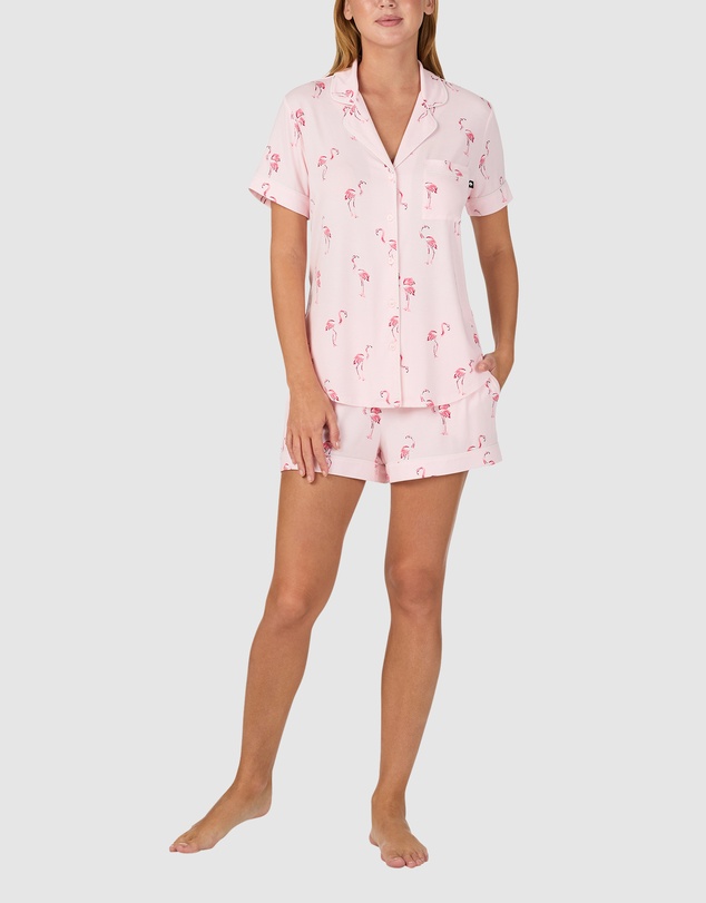 Kate Spade - Printed Modal Button Up Short Sleeve Short Pyjama Set
