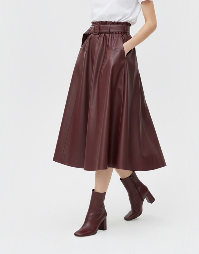 Mossée - Lily A Line Leather Skirt