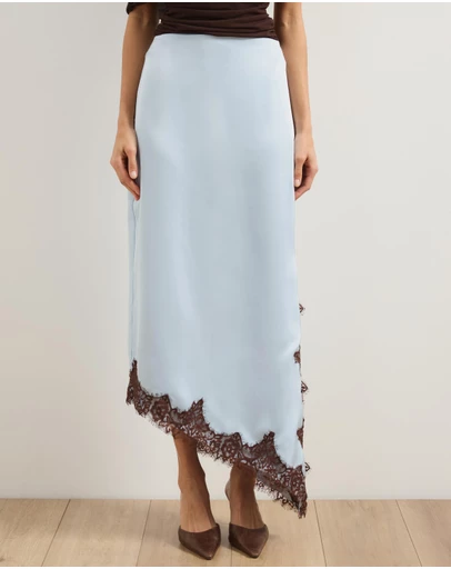 Atmos&Here - Alanna Asymmetrical Lace Side Split Midi Skirt