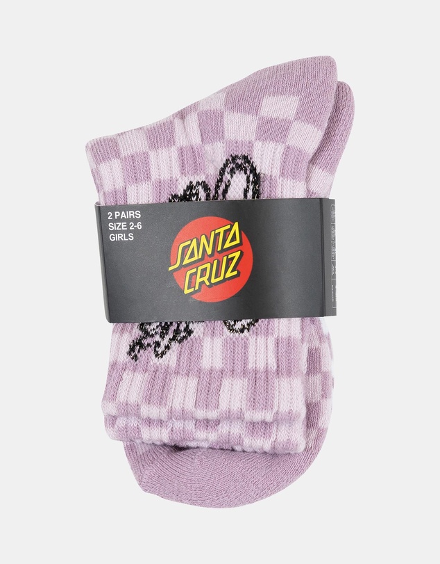 Santa Cruz - Ribbon Script Checkboard Mid Socks - Kids-Teens