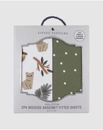Living Textiles - 2 Pack Jersey Bedside Sleeper Fitted Sheet - Forest Retreat