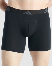 adidas Sportswear - 2 Pack Active Flex Cotton Ergonomic Boxer Brief Underwear