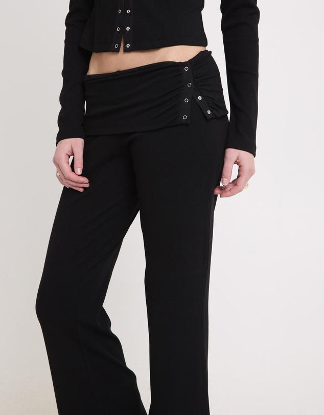 Neon Hart - Rib Fold Waist Flare Pants