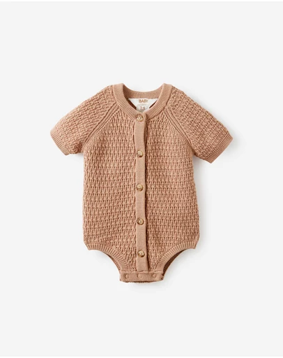 Cotton On Kids - Baby Organic Raglan Knit Bubbysuit