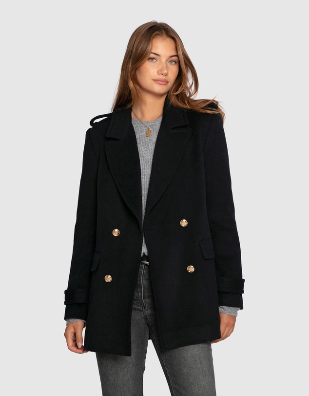 Belle & Bloom - Harbour Military Wool Blend Pea Coat