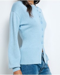 AERE - Bria Cotton Cashmere Blend Waisted Cardigan
