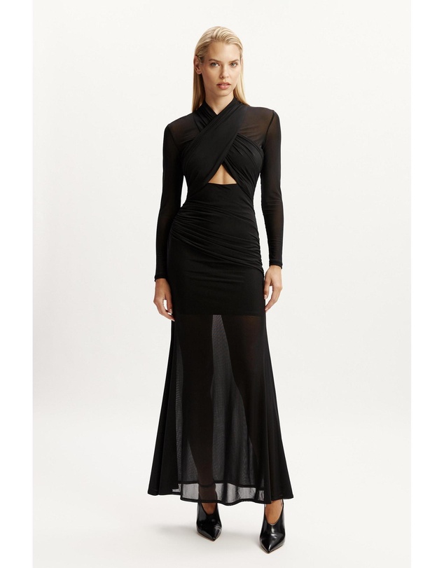 Bardot - Veria Wrap Mesh Maxi Dress