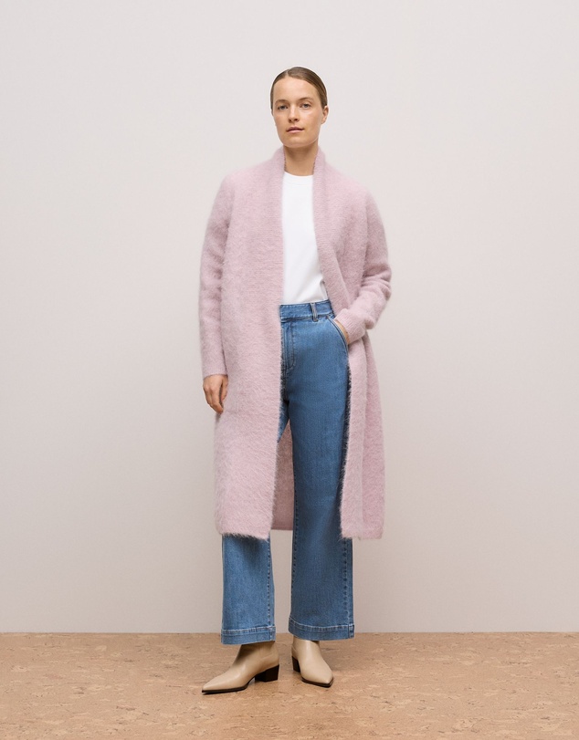 Trenery - Australian Cotton Blend Denim Tailored Pant in Mid Blue