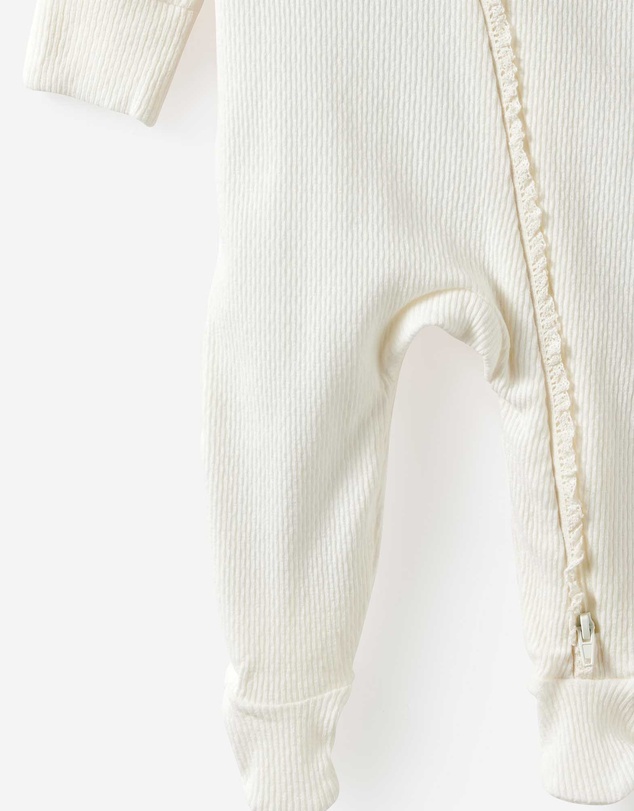Cotton On Kids - Littlie Organic Long Sleeve Zip Romper
