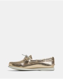 Sperry - A/O 2-Eye Leather Crinkle Gold- Women's