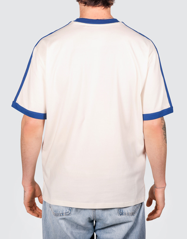 Skwosh - Gone Fishin' Men's Boxy Ringer Tee in Off White
