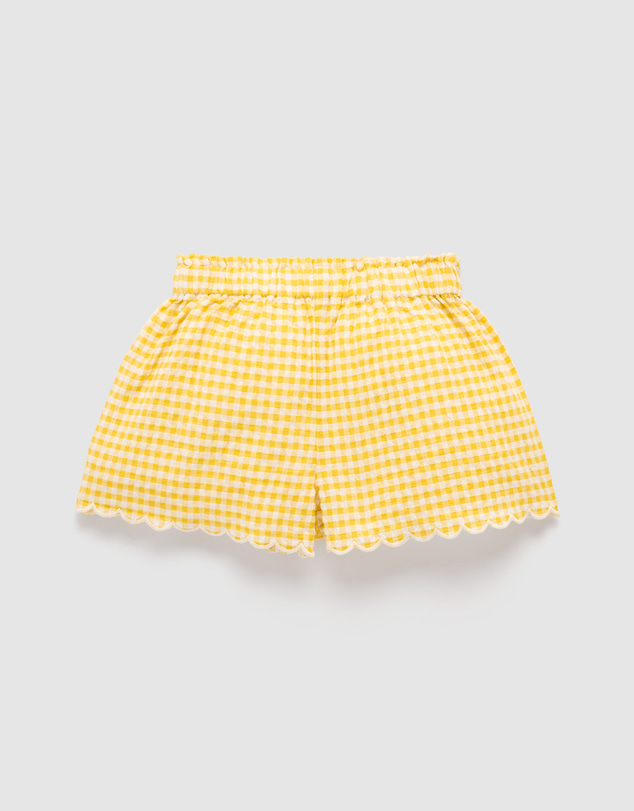 Purebaby - Scalloped Gingham Shorts-Kids-Babies