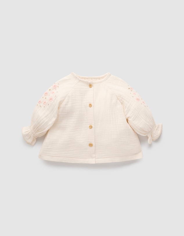 Purebaby - Embroidered Blouse- Kids-Babies