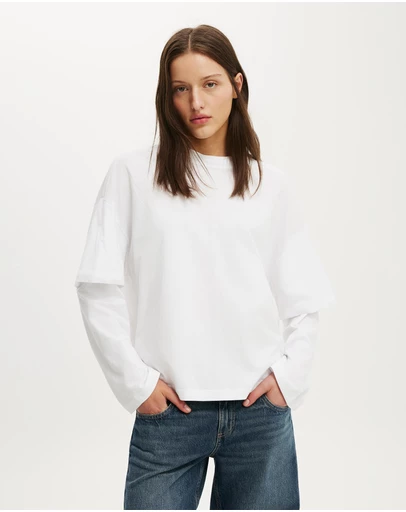 Cotton On - Boxy Double Layer Long Sleeve