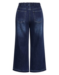 City Chic - Plus size Harley Fit Wide Leg Crop Jean - dark wash