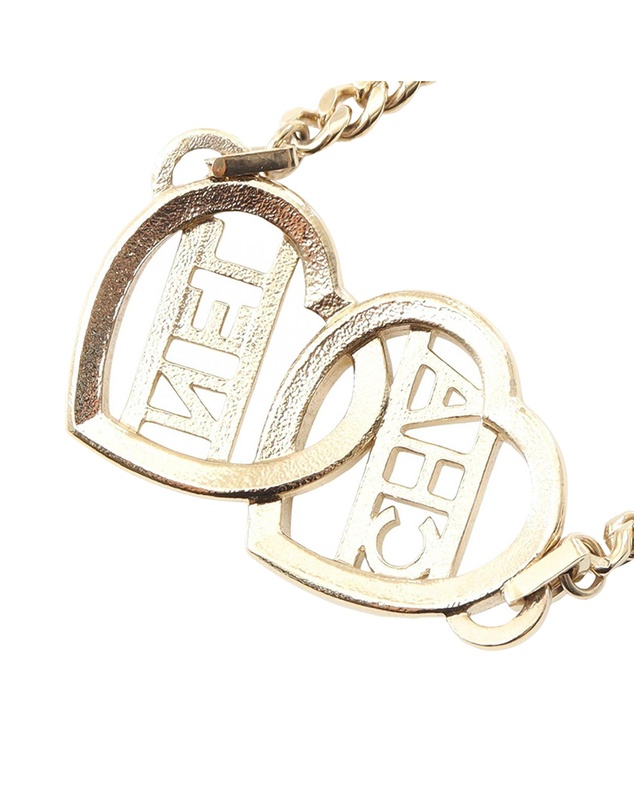 Pre-Loved by Azura Reborn - Pre-Loved Gold Plated Rhinestones Heart Logo Choker Necklace