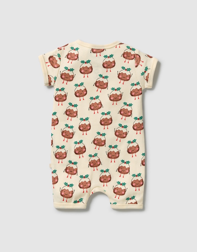 Wilson & Frenchy - Little Pudin Organic Rib Boyleg Zipsuit - Christmas - Babies