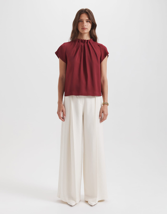SABA - Willa High Neck Short Sleeve Top
