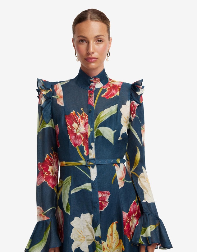 LEO LIN - Katrina Butterfly Sleeve Midi Dress