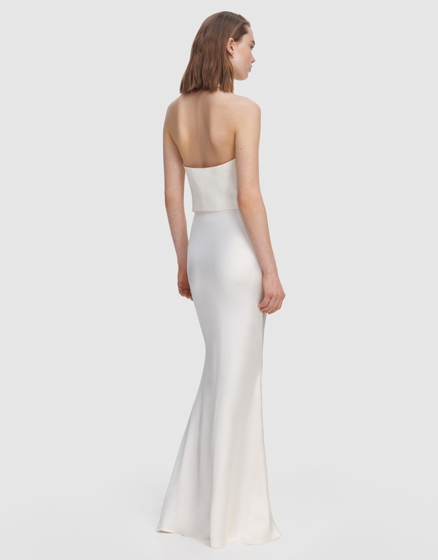 Self Portrait - Linen Satin Maxi Dress