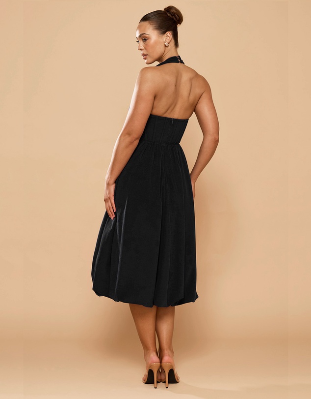 CATHERINE FERRARO - Sofia Halter Bubble Midi Dress