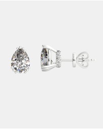 Georgini - Georgini Elegant Essentials 7mm Pear Cut Hidden Halo Stud Silver