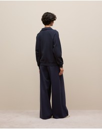Trenery - Button Neck Sweat in Night Sky