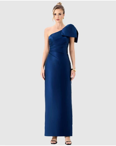 Bariano - Aramy One Shoulder Bow Gown