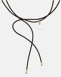 PDPAOLA - Rock Crystal Drop Pendant Leather Necklace