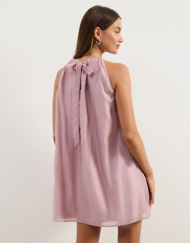 Atmos&Here - Paloma Voile Cut Away Tie Mini Dress