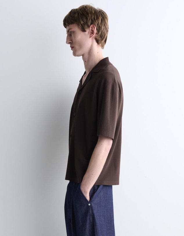 COS - Perforated Knitted Short-Sleeved Shirt