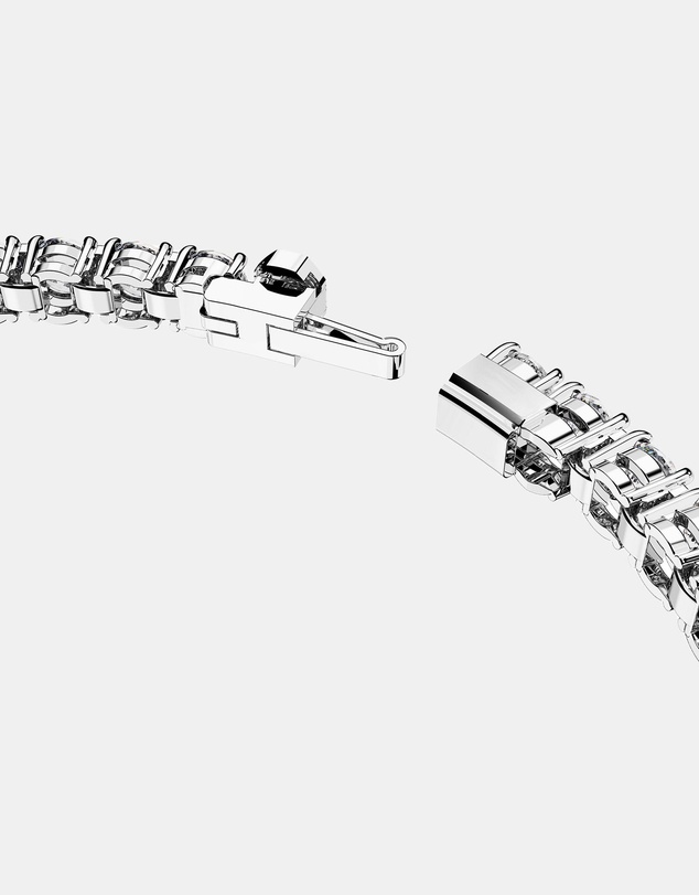 Swarovski - Matrix Tennis bracelet, Round cut, White, Rhodium plated