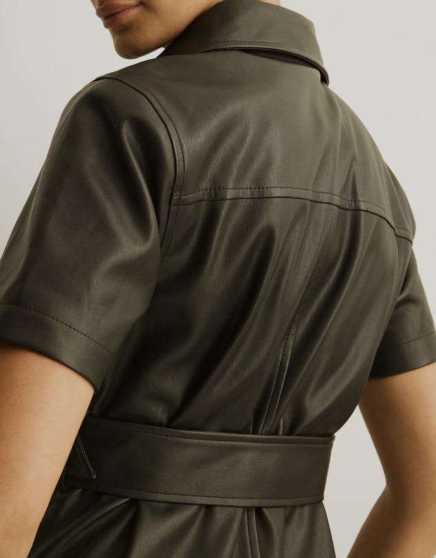Atmos&Here - Frankie Leather Look Shirt Dress