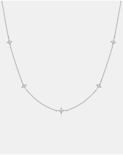 Ania Haie - Ania Haie Silver Stars Station Necklace
