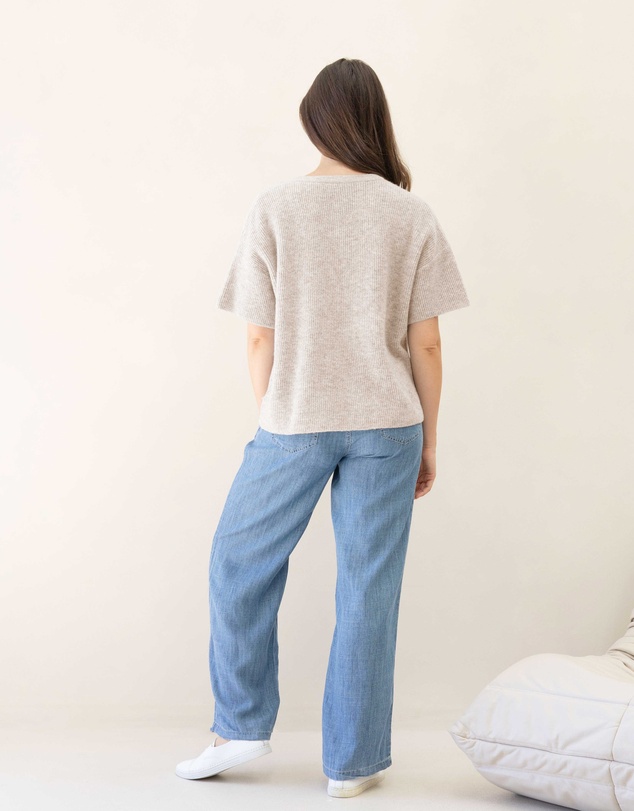 Angel Maternity - Adele Short Sleeve Maternity Knit Cardigan - Apricot