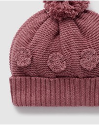 Purebaby - Crochet Flower Beanie -Kids-Babies