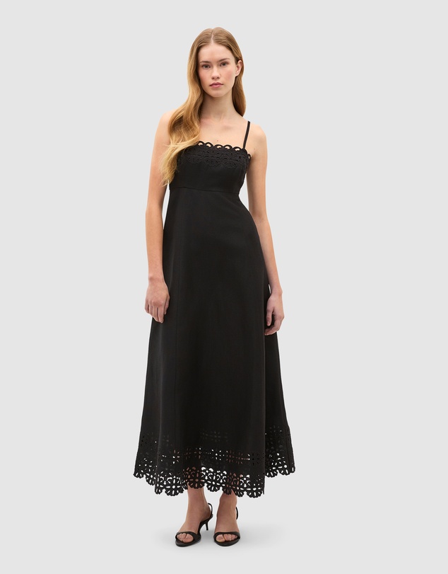 Seed Heritage - Linen Blend Cutwork Midi Dress