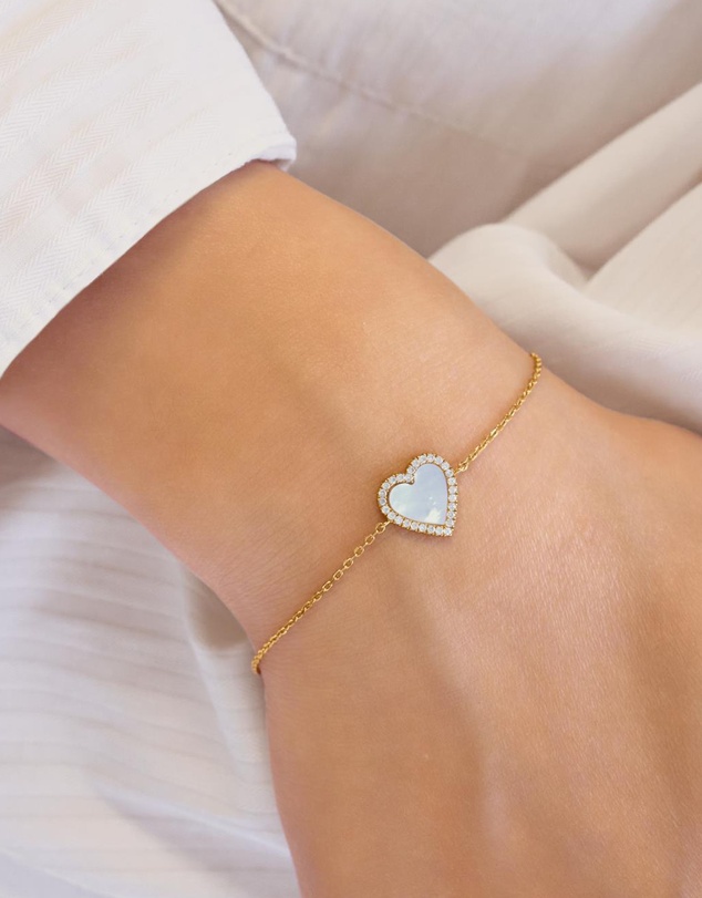 Ania Haie - Ania Haie Gold Mother of Pearl Halo Heart Bracelet