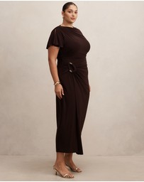 Forever New Curve - Fiora Curve Short Sleeves Hardware Midi Dress
