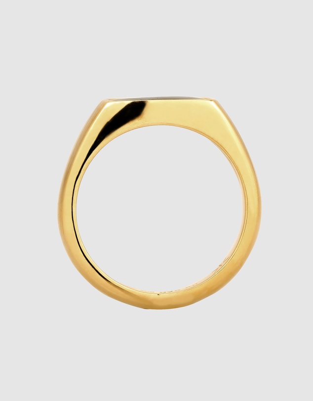 Kuzzoi - ICONIC EXCLUSIVE - Enamel Signet Ring in Gold-Plated 925 Sterling Silver