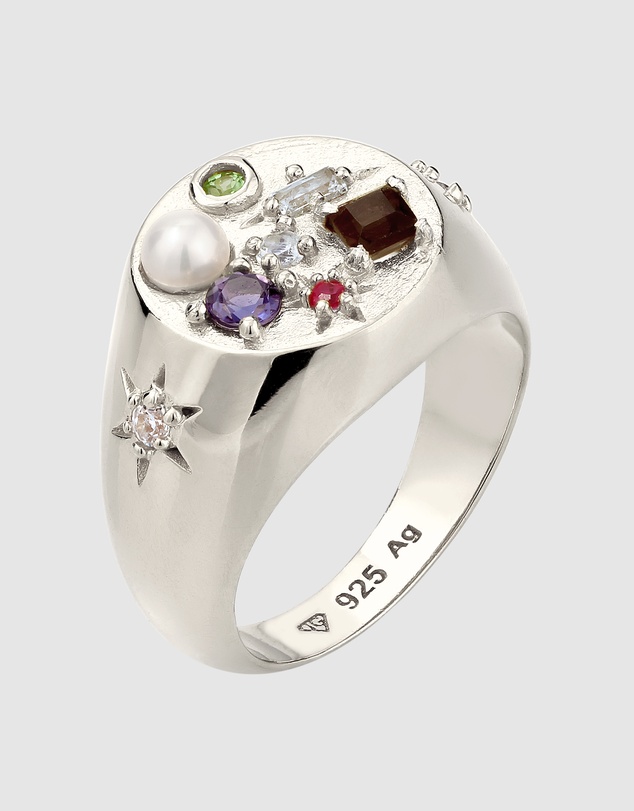 Elli Jewelry - Geometric Signet Ring in 925 Silver